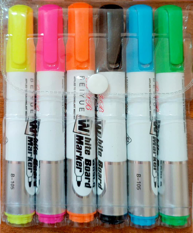 خرید ماژیک وایت برد 6 رنگ کیفی BYB