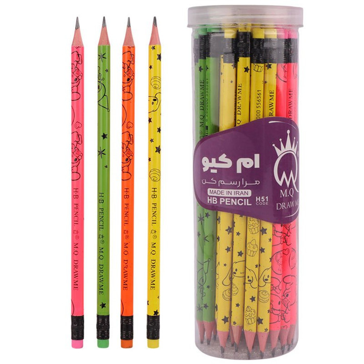 خرید مداد ام کیو طرح دار فلورسنت