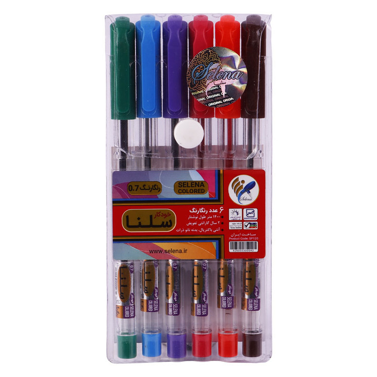 خرید و قیمت عمده خودکار شش رنگ سلنا کیفی