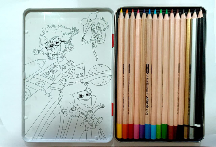 خرید مداد رنگی حلبی آریا