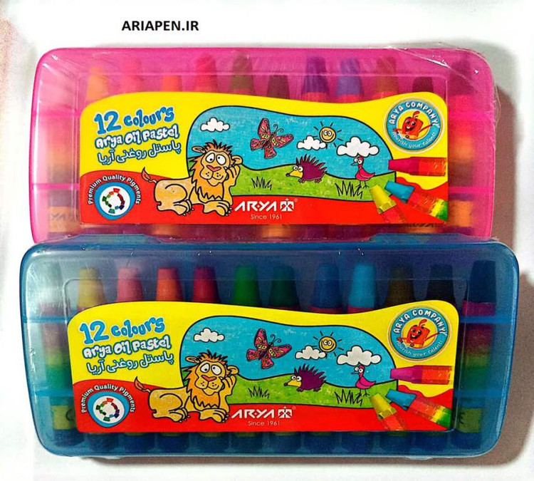 مداد شمعی آریا 12 رنگ