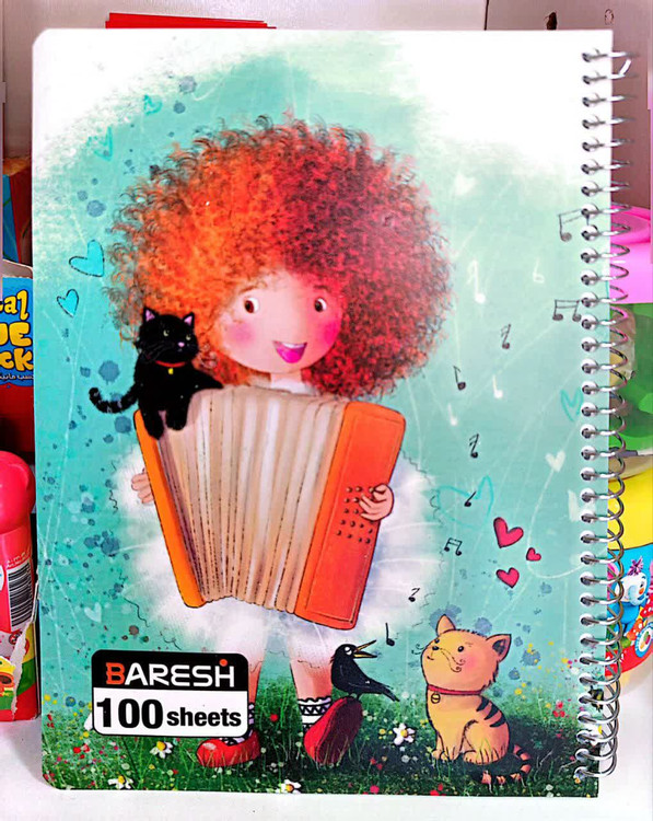 خرید دفتر مشق طرح دختر موفرفری