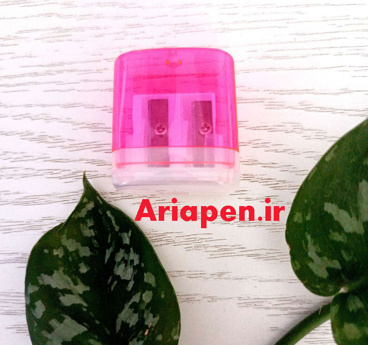 مداد تراش مخزن دار صورتی